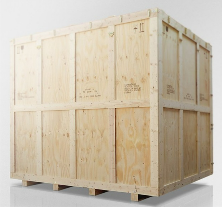 mousse de calage dans une caisse en bois pour transport s&eacute;curis